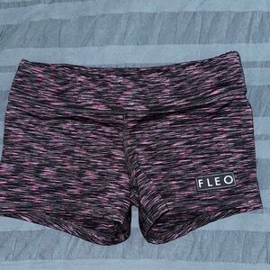 Fleo Women's Black and Pink Athletic Shorts